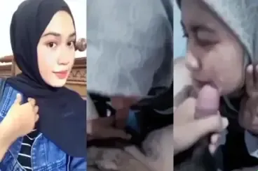Jilbab Manis Sedot Batang Sampai Banjir Wajah